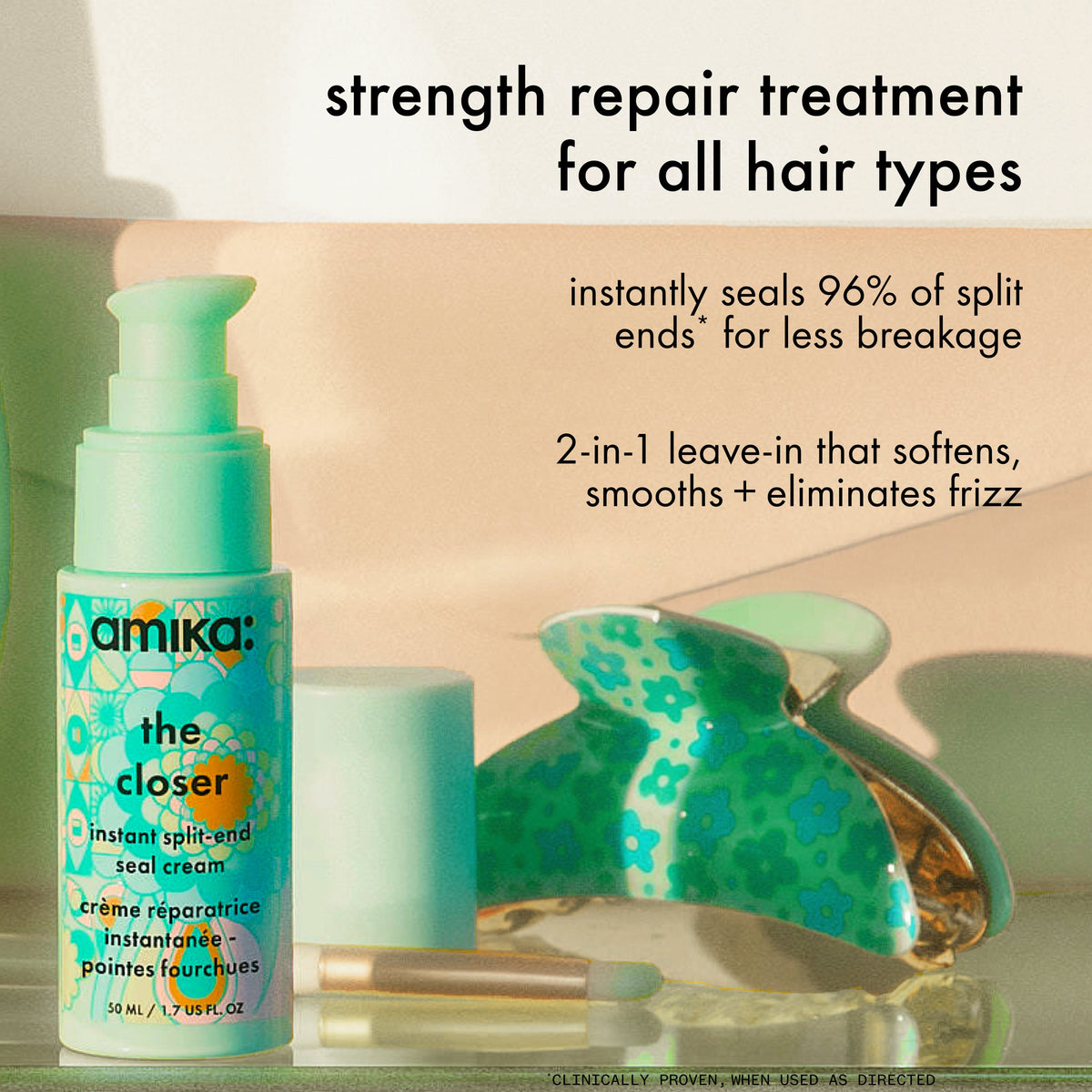 Amika the Closer Instant Split-end Hair Repair Cream – 1.7 oz / 50 ml