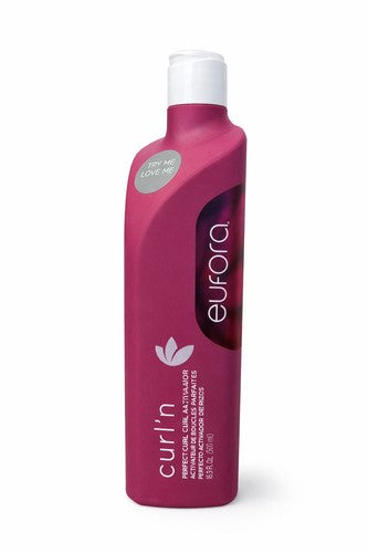 Eufora curl'n hair product bottle on a white background