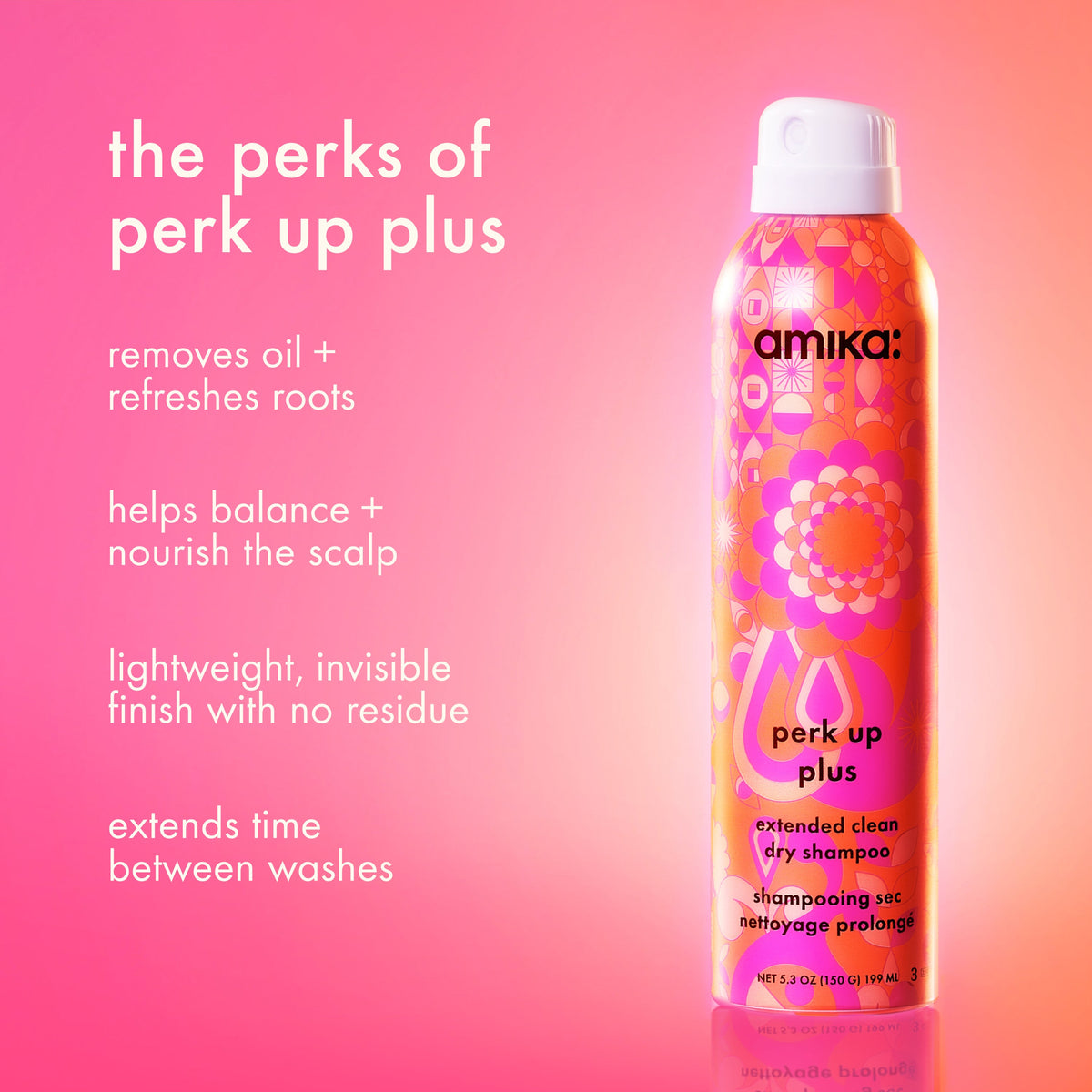 Amika Perk Up Plus Extended Clean Dry Shampoo – 5.3 oz / 189 ml