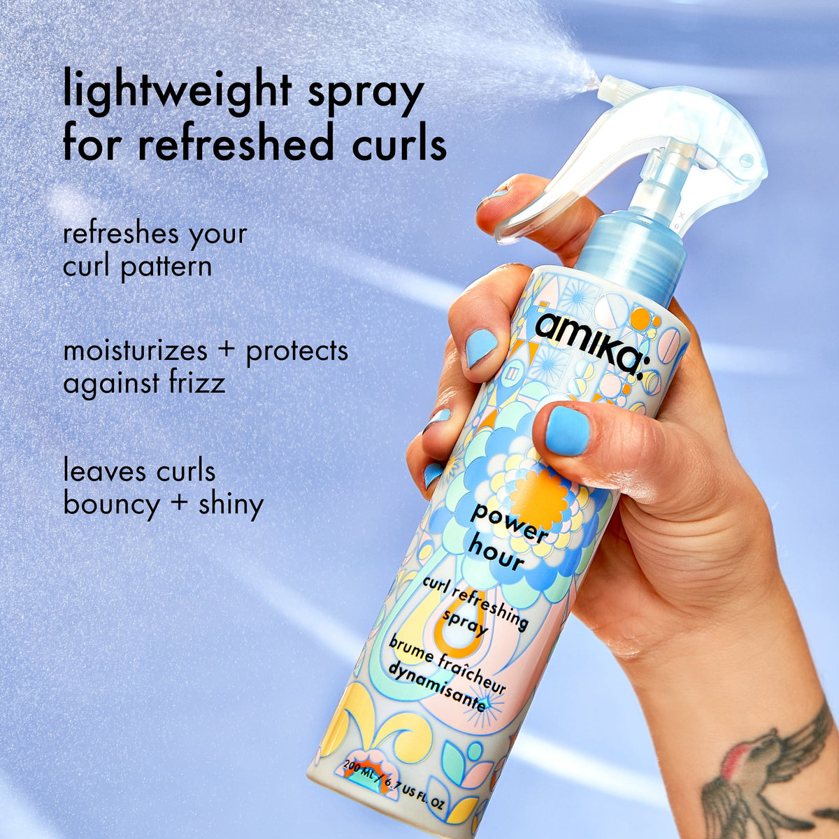 Amika Power Hour Curl Refreshing Spray – 6.7 oz / 200 ml