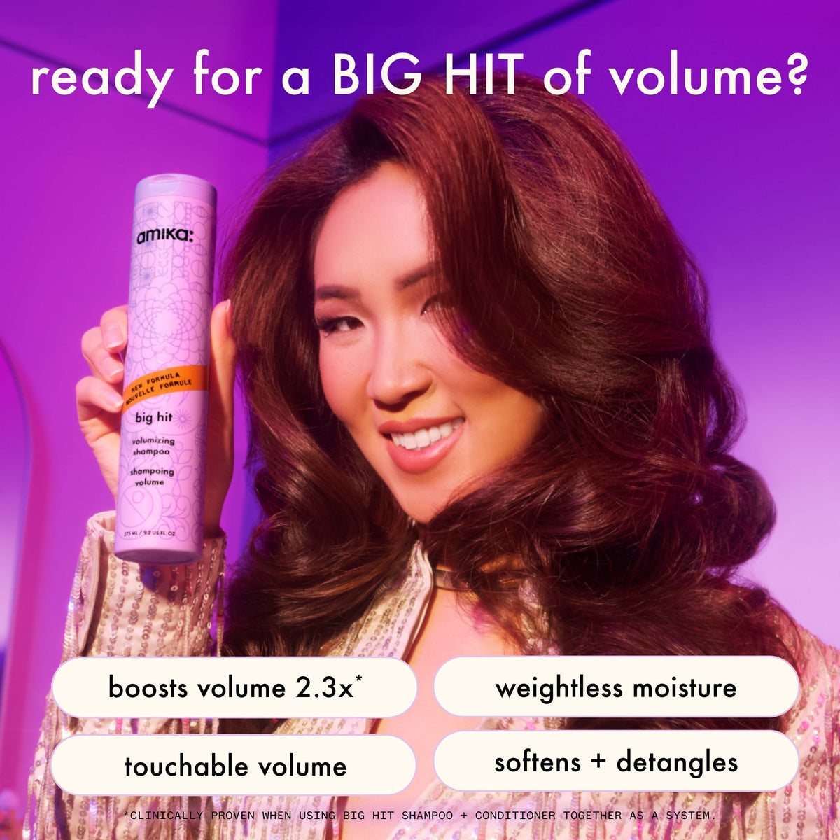 Amika Big Hit Volumizing Shampoo – 9.2 oz / 275 ml