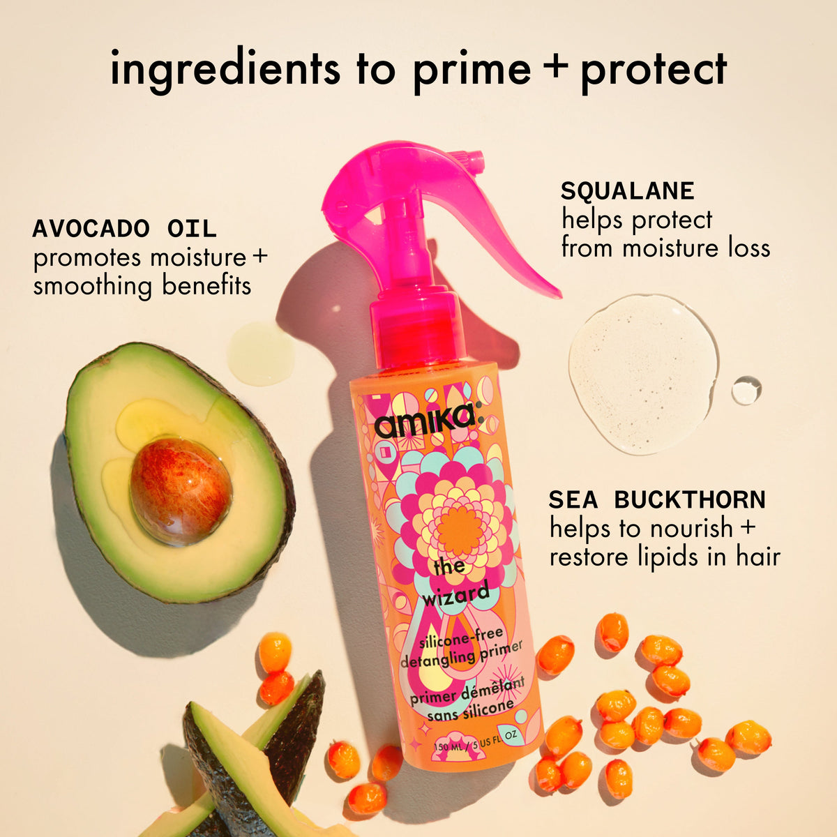 Amika the Wizard Silicone-free Detangling Primer – 5 oz / 150 ml
