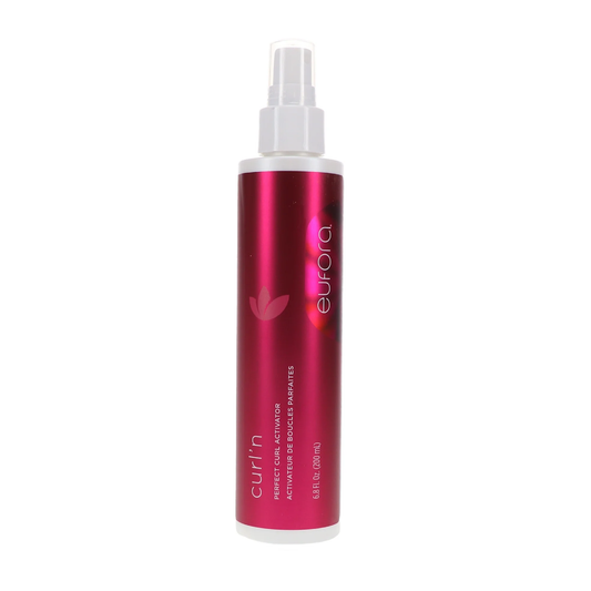 Red spray bottle with white nozzle on a white background