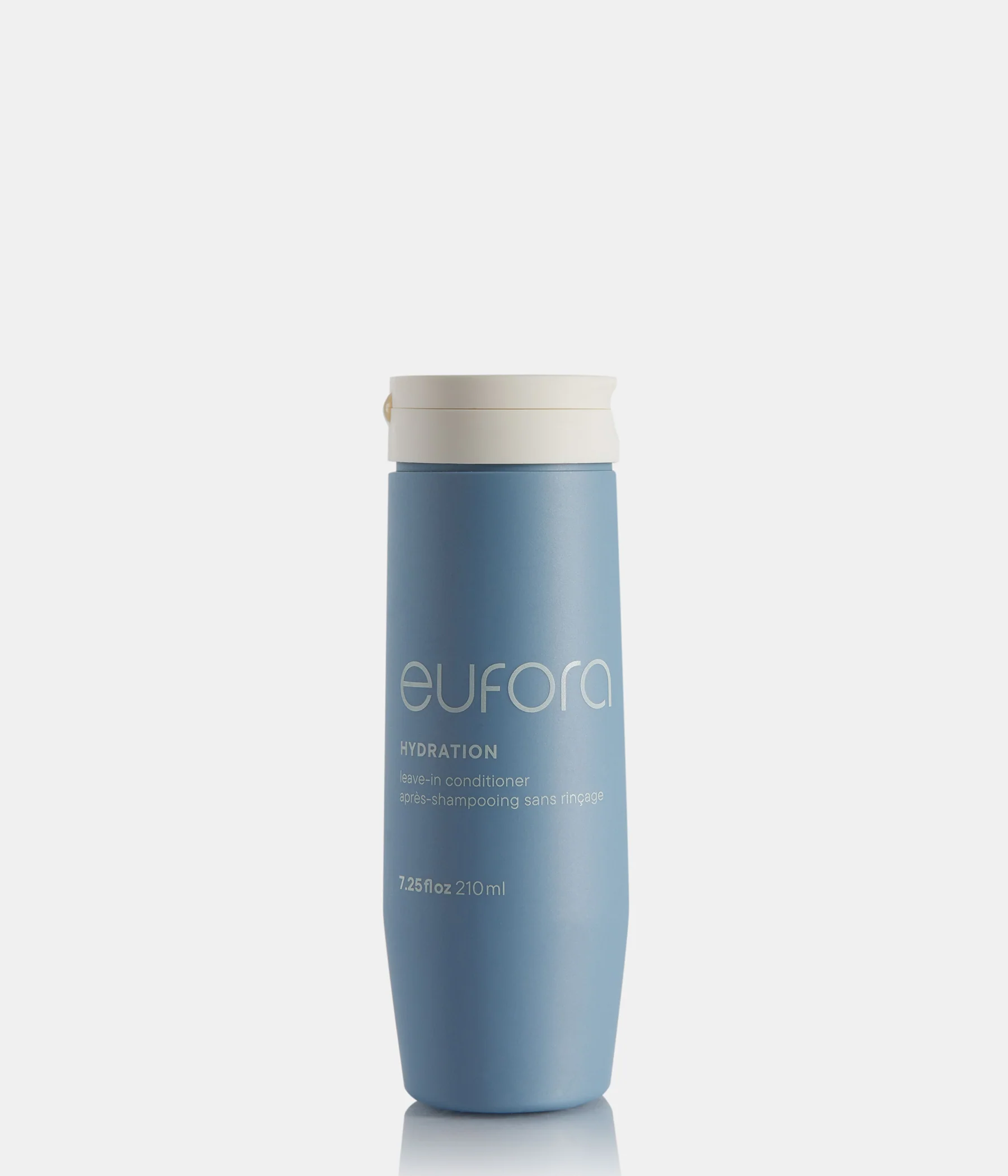 Blue bottle with white cap labeled 'eufora' on a white backgroundEufora Hydration Leave-In Conditioner – Detangle & Moisturize – 7.25 oz