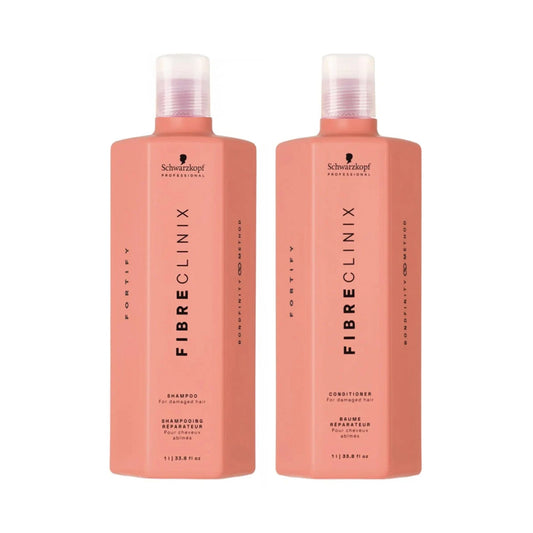 Schwarzkopf Professional Fibre Clinix Fortify Shampoo & Conditioner Liter Duo ($128 Value) - 33 oz