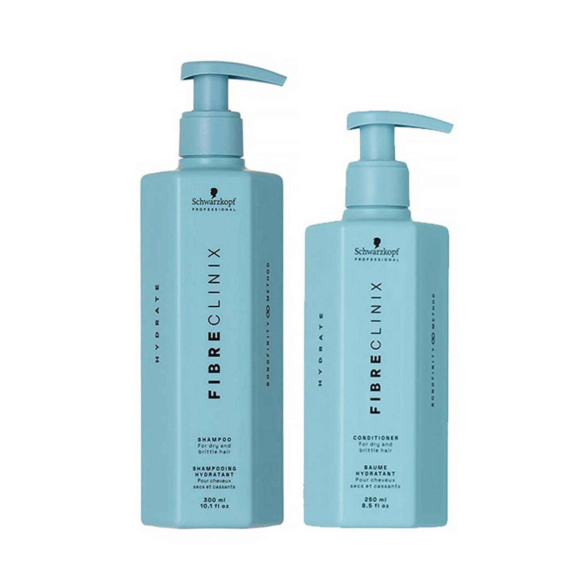 Schwarzkopf Professional Fibre Clinix Tribond Hydrate Shampoo 10oz and Conditioner 8oz Duo - 10 oz + 8 oz