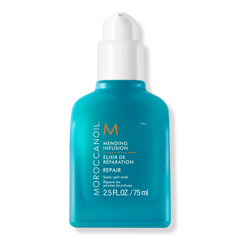 Moroccanoil hair care product bottle on a white background