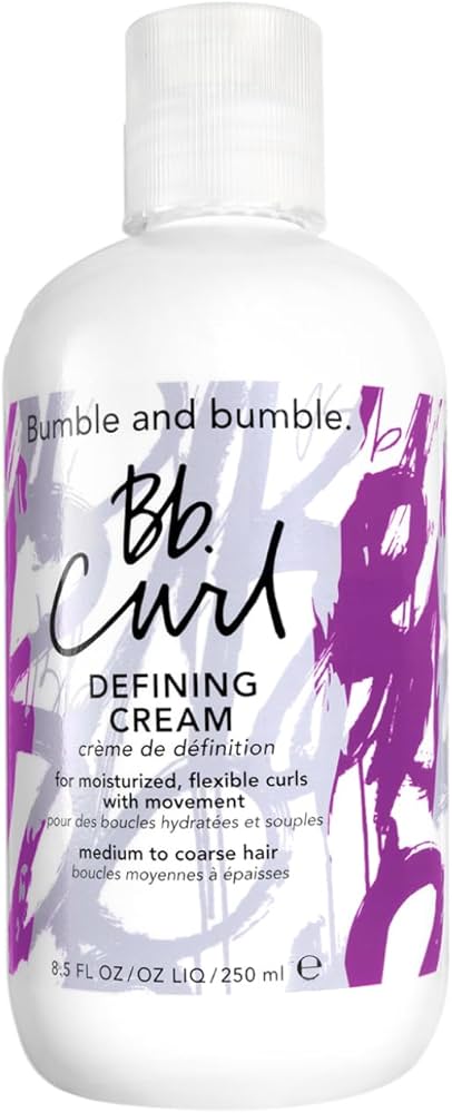 Bumble and bumble Curl Defining Cream bottle on a white background. Bumble and Bumble Curl Defining Cream 8.5oz jar, styling cream that defines, hydrates, and controls curls while reducing frizz and enhancing shine and bounc
