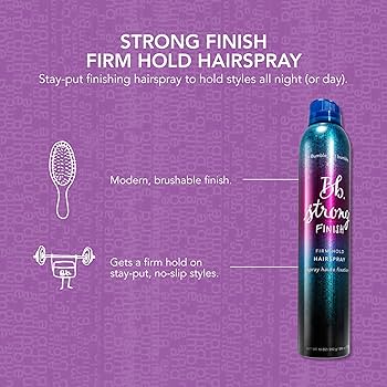 Bumble and Bumble Strong Finish Firm Hold Hairspray 10oz can, styling spray that provides long-lasting, firm hold without stiffness or flaking