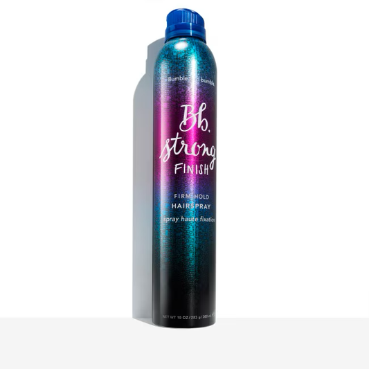 Bumble and Bumble Strong Finish Firm Hold Hairspray 10oz can, styling spray that provides long-lasting, firm hold without stiffness or flaking