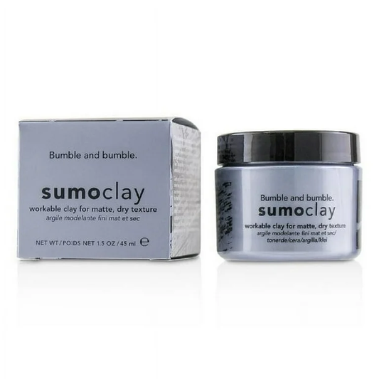 Bumble and Bumble Sumo Clay 1.5oz jar, styling clay that provides strong, pliable hold with texture and matte finish for all hair types.