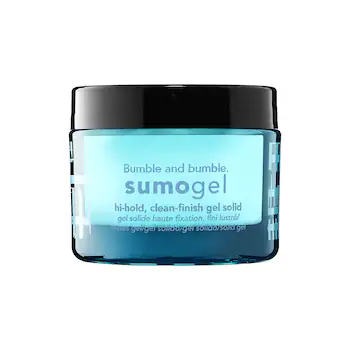 Blue jar of Bumble and Bumble Sumogel on a white background. Bumble and Bumble Sumogel 1.5oz tube, styling gel that provides firm, flexible hold with shine and control for all hair types.