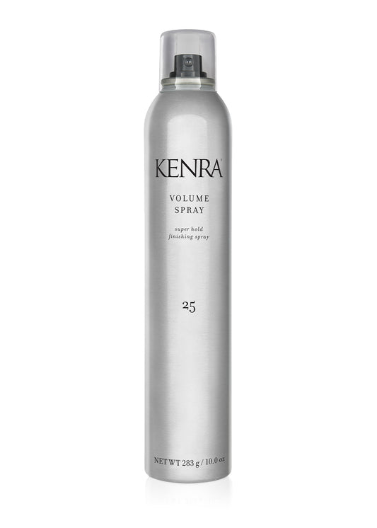 Kenra Volume Spray #25 10oz can, professional hairspray that provides long-lasting volume, strong hold, and flexible control without stickiness or flaking.