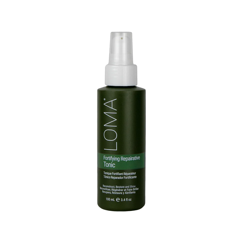 Loma Fortifying Reparative Tonic 3.4oz bottle, hair treatment designed to strengthen, repair, and revitalize damaged or weak hair.