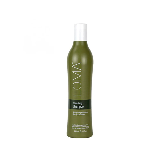 Loma Hair Care Nourishing Shampoo 12oz bottle, gentle shampoo that cleanses, hydrates, and nourishes hair for softness and shine
