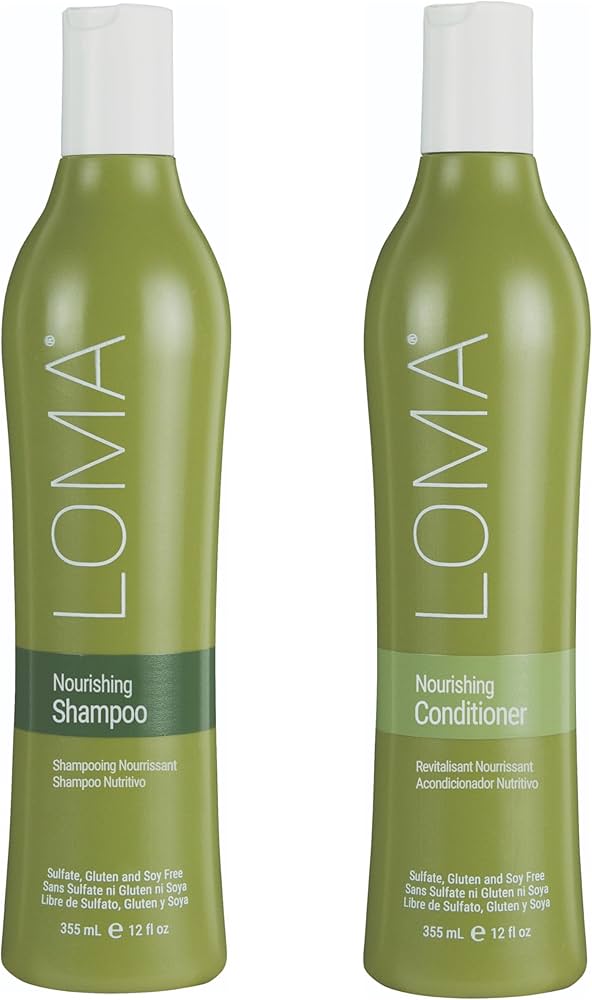 Loma Hair Care Nourishing Shampoo & Conditioner 12oz duo, cleanses, hydrates, and nourishes hair for softness, shine, and healthy manageability