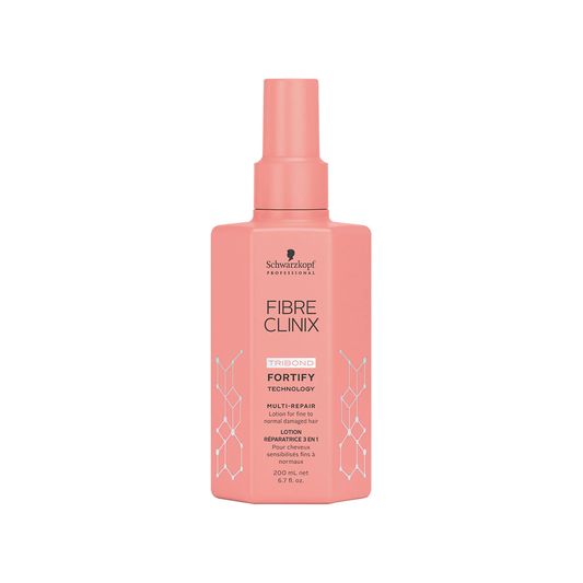 Schwarzkopf Fibre Clinix Fortify Multi-Repair Spray 6.7oz bottle, leave-in treatment that strengthens, repairs, and protects hair from damage.