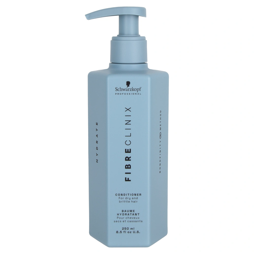 Schwarzkopf Fibre Clinix Hydrate Conditioner 8.5oz bottle, nourishing conditioner designed to hydrate, smooth, and strengthen dry hair.