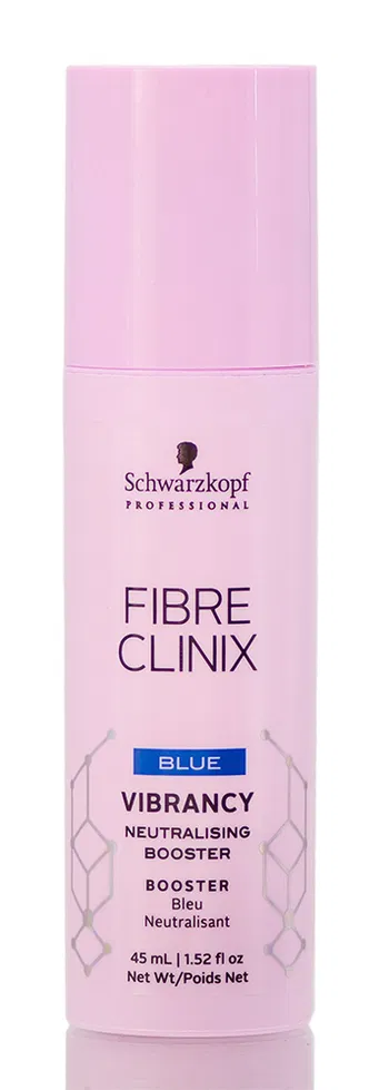 Schwarzkopf Fibre Clinix Blue Vibrancy Neutralising Booster bottle on a white background