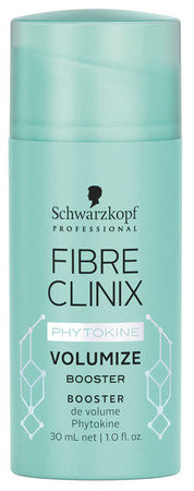 Schwarzkopf Professional Fibre Clinix Volumize Booster 1oz bottle, lightweight treatment to boost hair volume and fullness.