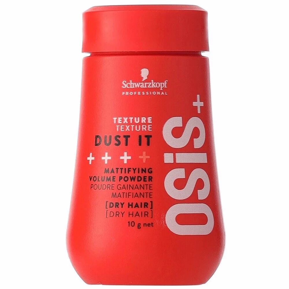 Schwarzkopf Osis Dust It Volume Powder 0.35 oz container, lightweight styling powder for instant volume and texture.