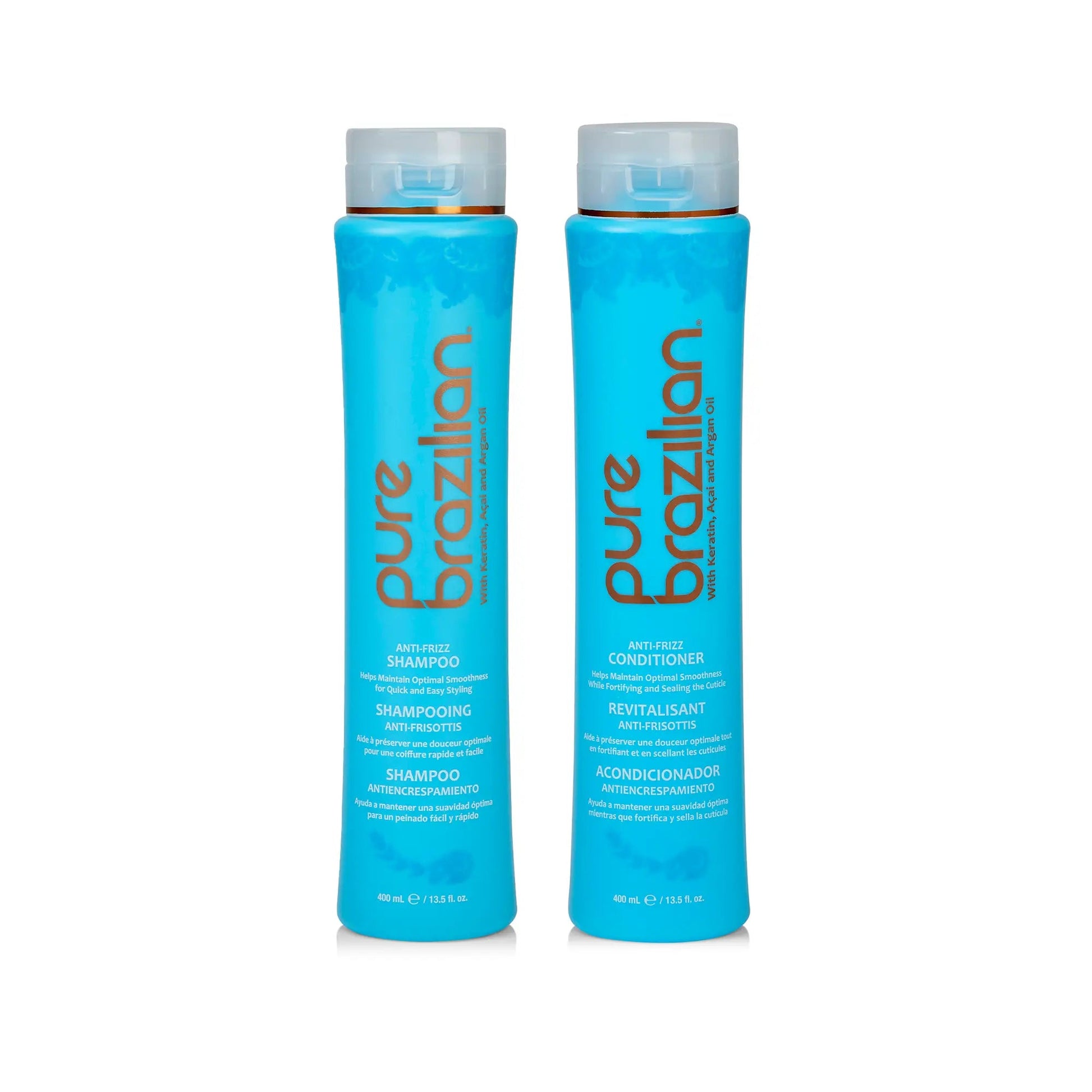 Pure Brazilian Anti-Frizz Shampoo & Conditioner Duo - 13.5 oz each